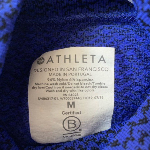 Athleta Flurry Peak Turtleneck Top Tanzanite Blue M - Picture 9 of 10